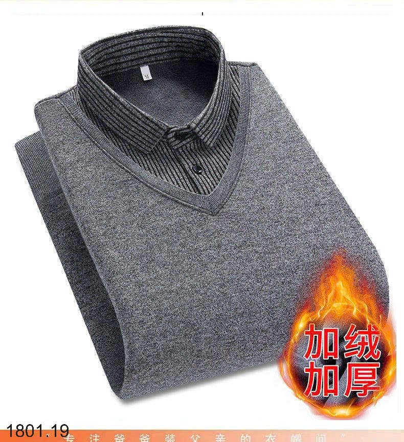 26HA1801.19 - ÁO LEN CỔ SƠ MI LÓT LÔNG ẤM CHO NAM