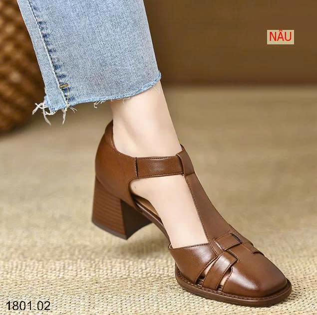 26HA1801.02 - GIÀY SANDAL GÓT VUÔNG CHO NỮ