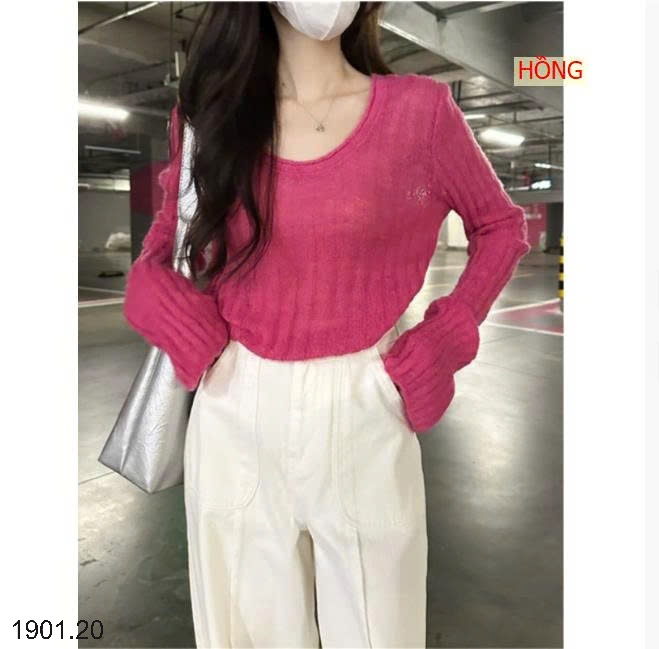 26HA1901.20 - ÁO LEN MỎNG NGẮN CHO NỮ