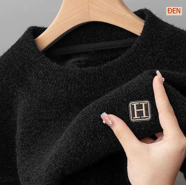 26HA1901.04 - ÁO LEN NAM CỔ TRÒN CHỮ H LÓT LÔNG