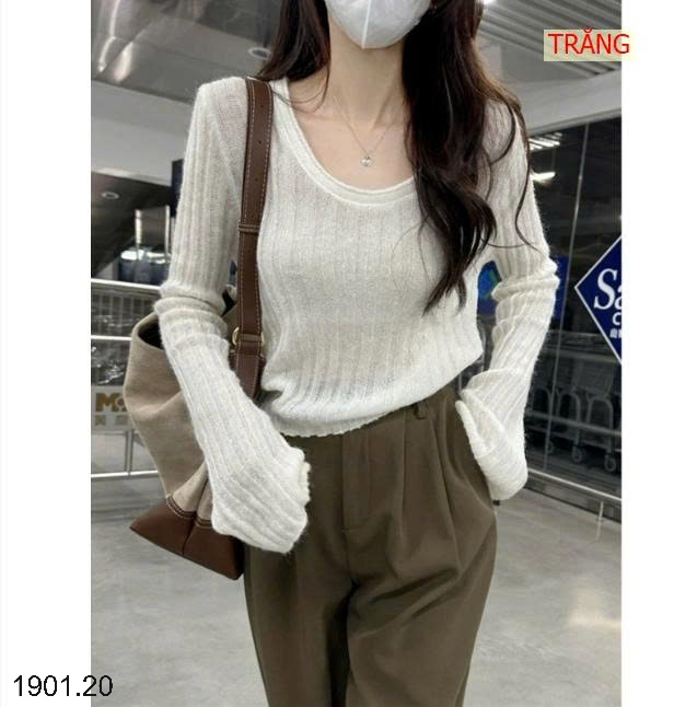26HA1901.20 - ÁO LEN MỎNG NGẮN CHO NỮ