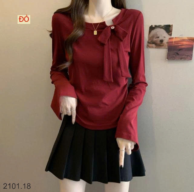 26HA2101.18 - ÁO DÀI TAY PHỐI NƠ THỜI TRANG