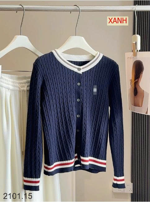 26HA2101.15 - ÁO LEN DỆT GÂN VIỀN SỌC ANNA