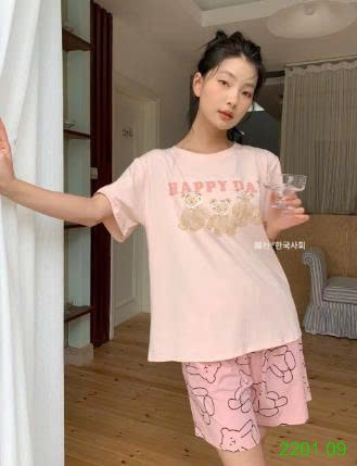 26HA2201.09 - BỘ COTTON HÌNH GẤU HAPPY DAY XUẤT HÀN