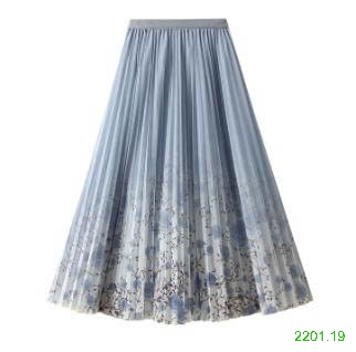26HA2201.19 - CHÂN VÁY XẾP LY GẠC HOA ANGEL