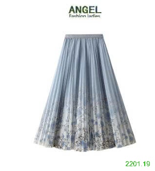 26HA2201.19 - CHÂN VÁY XẾP LY GẠC HOA ANGEL