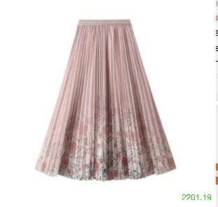 26HA2201.19 - CHÂN VÁY XẾP LY GẠC HOA ANGEL