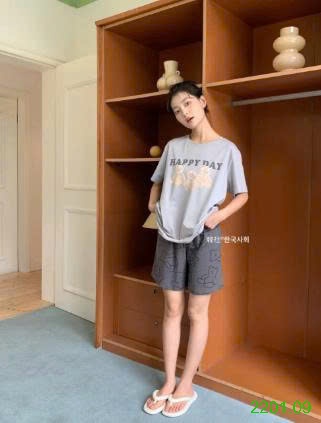 26HA2201.09 - BỘ COTTON HÌNH GẤU HAPPY DAY XUẤT HÀN