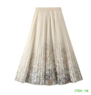 26HA2201.19 - CHÂN VÁY XẾP LY GẠC HOA ANGEL