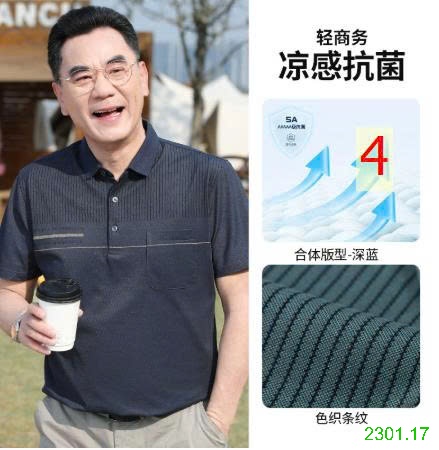 26HA2301.17 - ÁO POLO KẺ TRUNG NIÊN