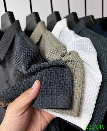 26HA2301.10 - ÁO POLO TỔ ONG LỤA BĂNG NAM