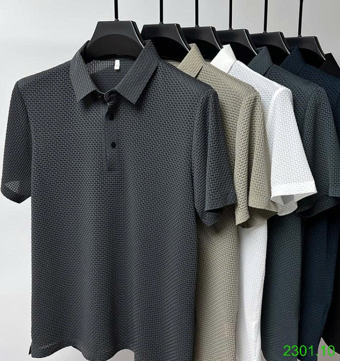 26HA2301.10 - ÁO POLO TỔ ONG LỤA BĂNG NAM