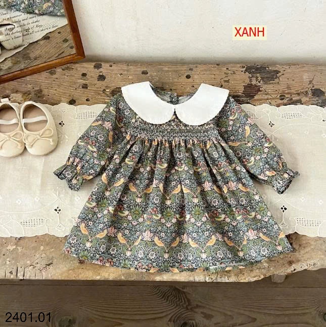 26HA2401.01 - ĐẦM CỔ SEN BÉ GÁI SIÊU XINH