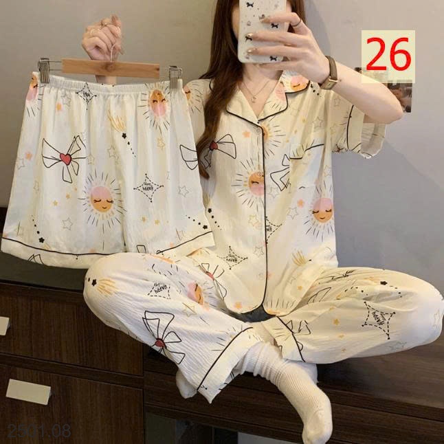 26HA2501.08 - SET 3 MÓN ĐỒ MẶC NHÀ CHO NỮ