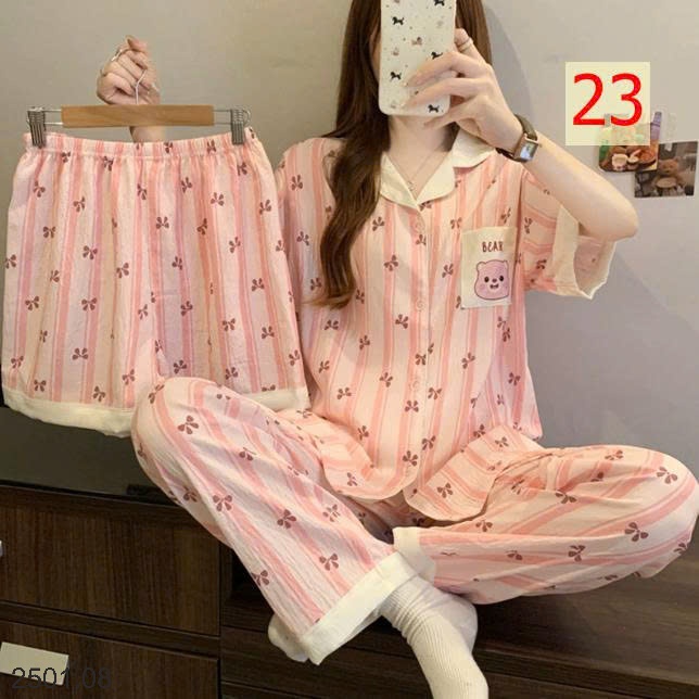 26HA2501.08 - SET 3 MÓN ĐỒ MẶC NHÀ CHO NỮ