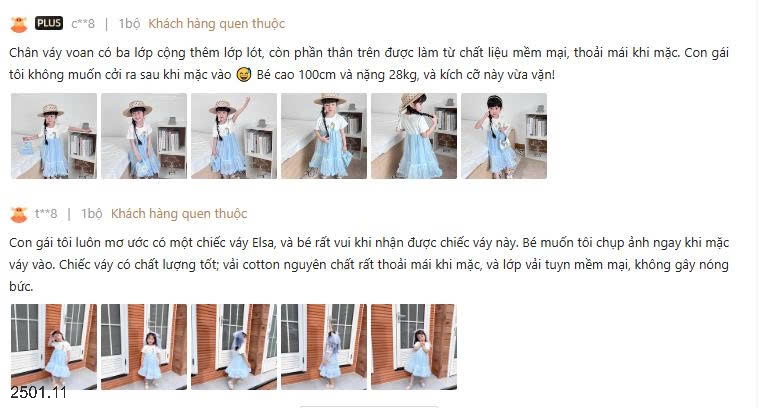 26HA2501.11 - VÁY PHA REN ELSA BÉ GÁI