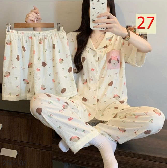 26HA2501.08 - SET 3 MÓN ĐỒ MẶC NHÀ CHO NỮ