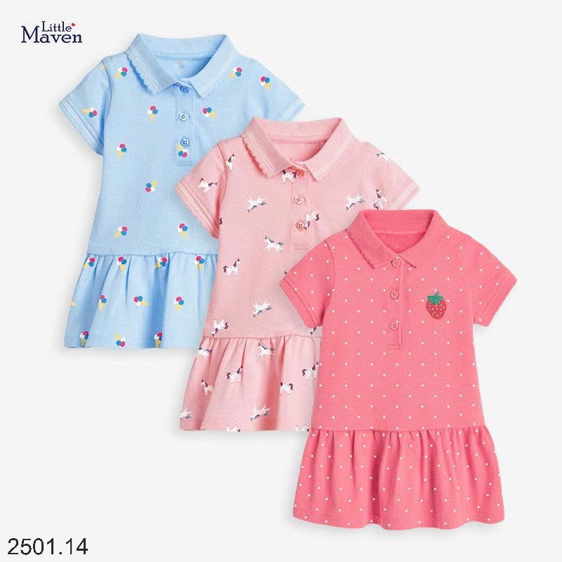 26HA2501.14 - VÁY POLO DÁNG XÒE LITTLE MAVEN BÉ GÁI