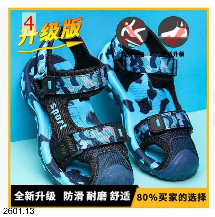26HA2601.13 - SANDAL BÍT MŨI SPORT BÉ TRAI