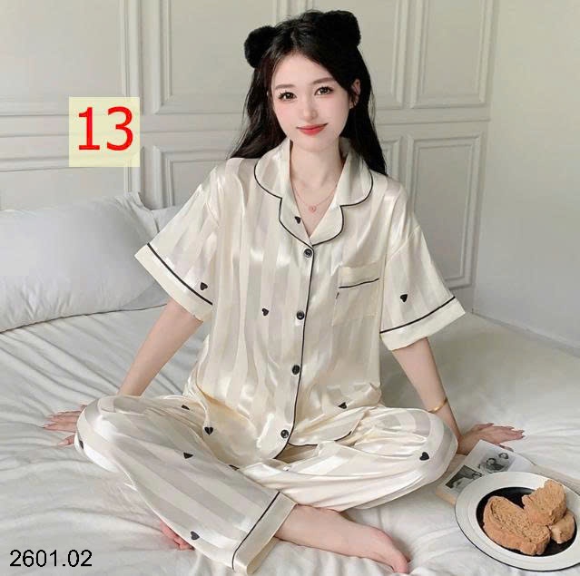 26HA2601.02 - BỘ LỤA QUẦN DÀI ÁO CỘC CHO NỮ