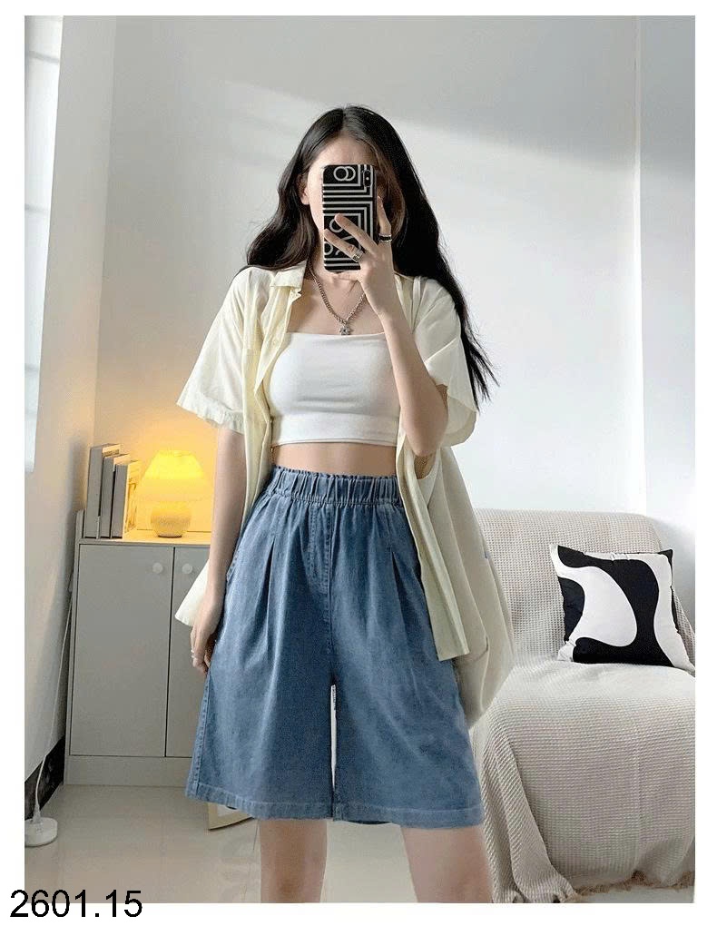 26HA2601.15 - QUẦN SHORT DENIM TENCEL NỮ