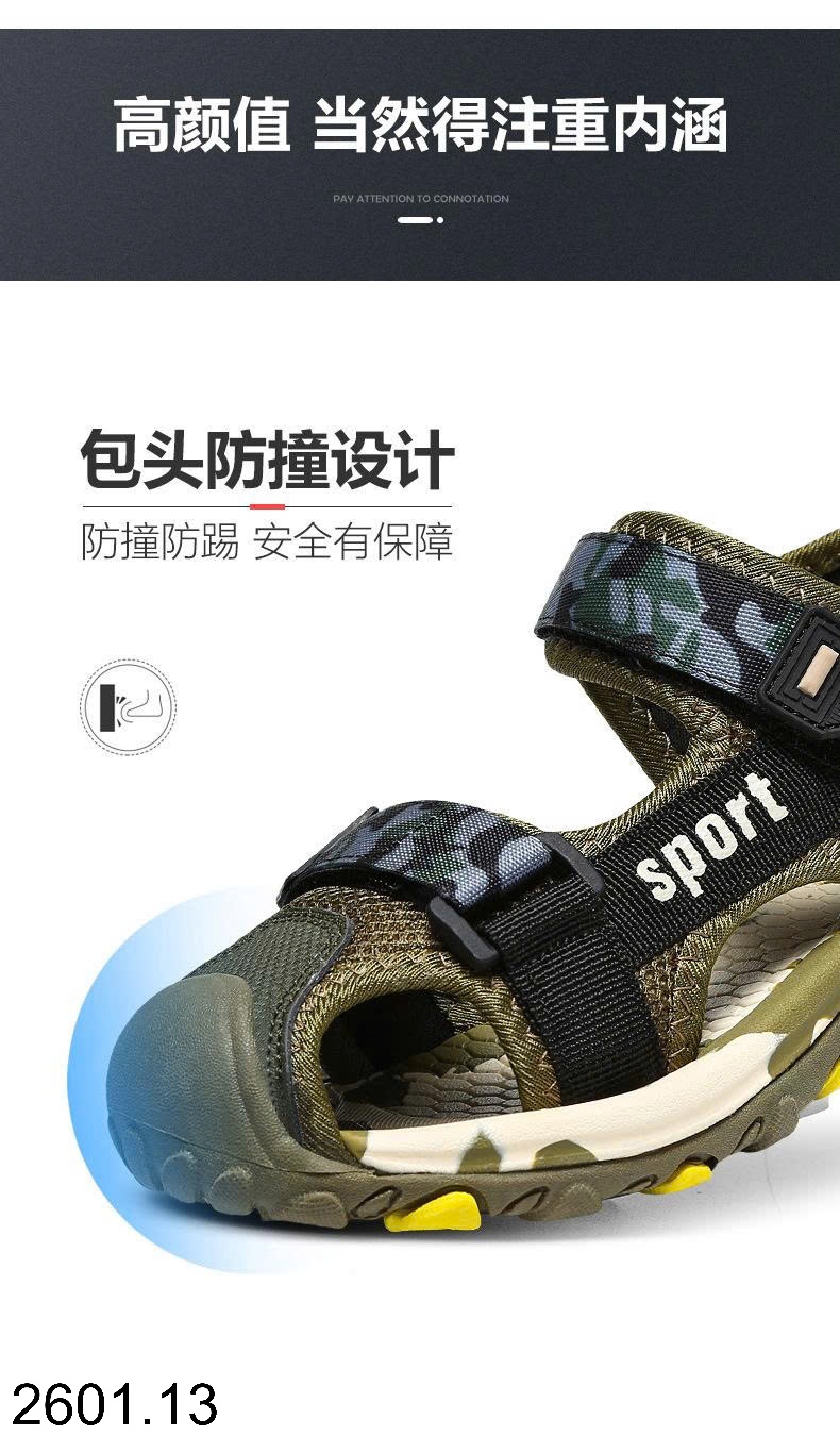 26HA2601.13 - SANDAL BÍT MŨI SPORT BÉ TRAI