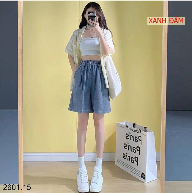 26HA2601.15 - QUẦN SHORT DENIM TENCEL NỮ