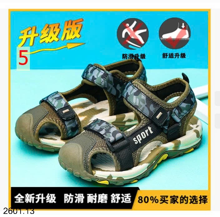 26HA2601.13 - SANDAL BÍT MŨI SPORT BÉ TRAI