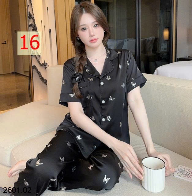 26HA2601.02 - BỘ LỤA QUẦN DÀI ÁO CỘC CHO NỮ