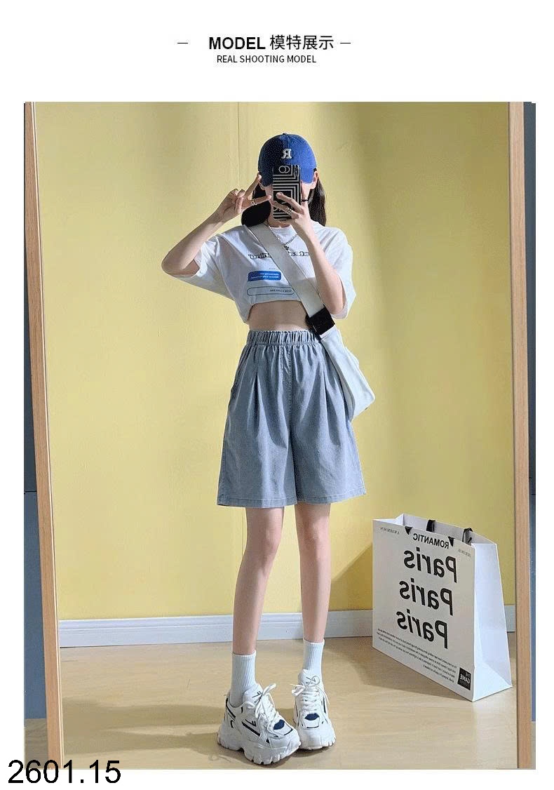 26HA2601.15 - QUẦN SHORT DENIM TENCEL NỮ