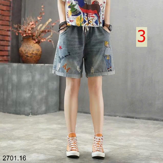26HA2701.16 - QUẦN SHORT JEAN THÊU