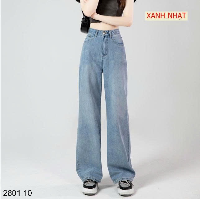26HA2801.10 - QUẦN JEAN XUÔNG ỐNG RỘNG NỮ