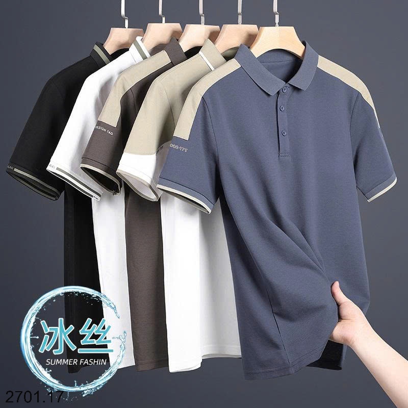 26HA2701.17 - ÁO POLO NAM PHỐI MÀU NGẮN TAY