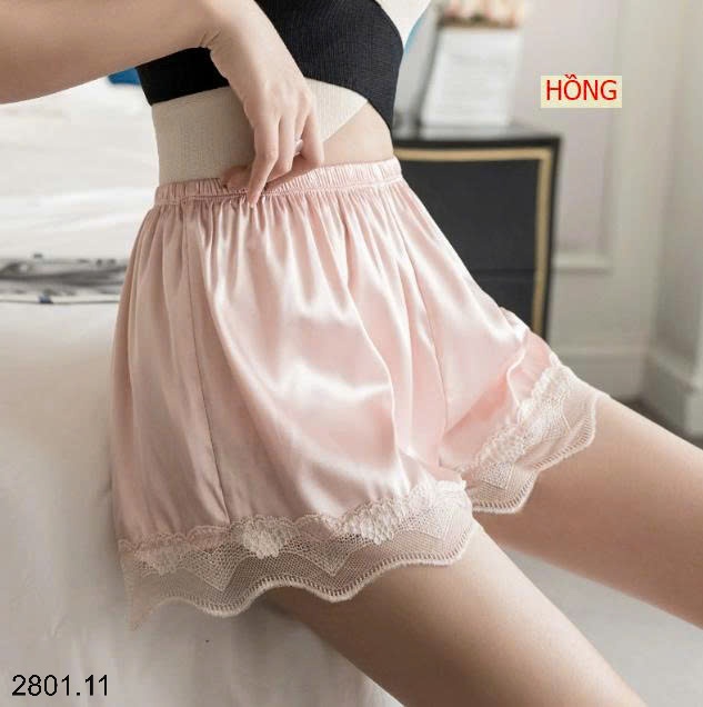 26HA2801.11 - SET 3 QUẦN LỤA VIỀN REN MẶC NHÀ