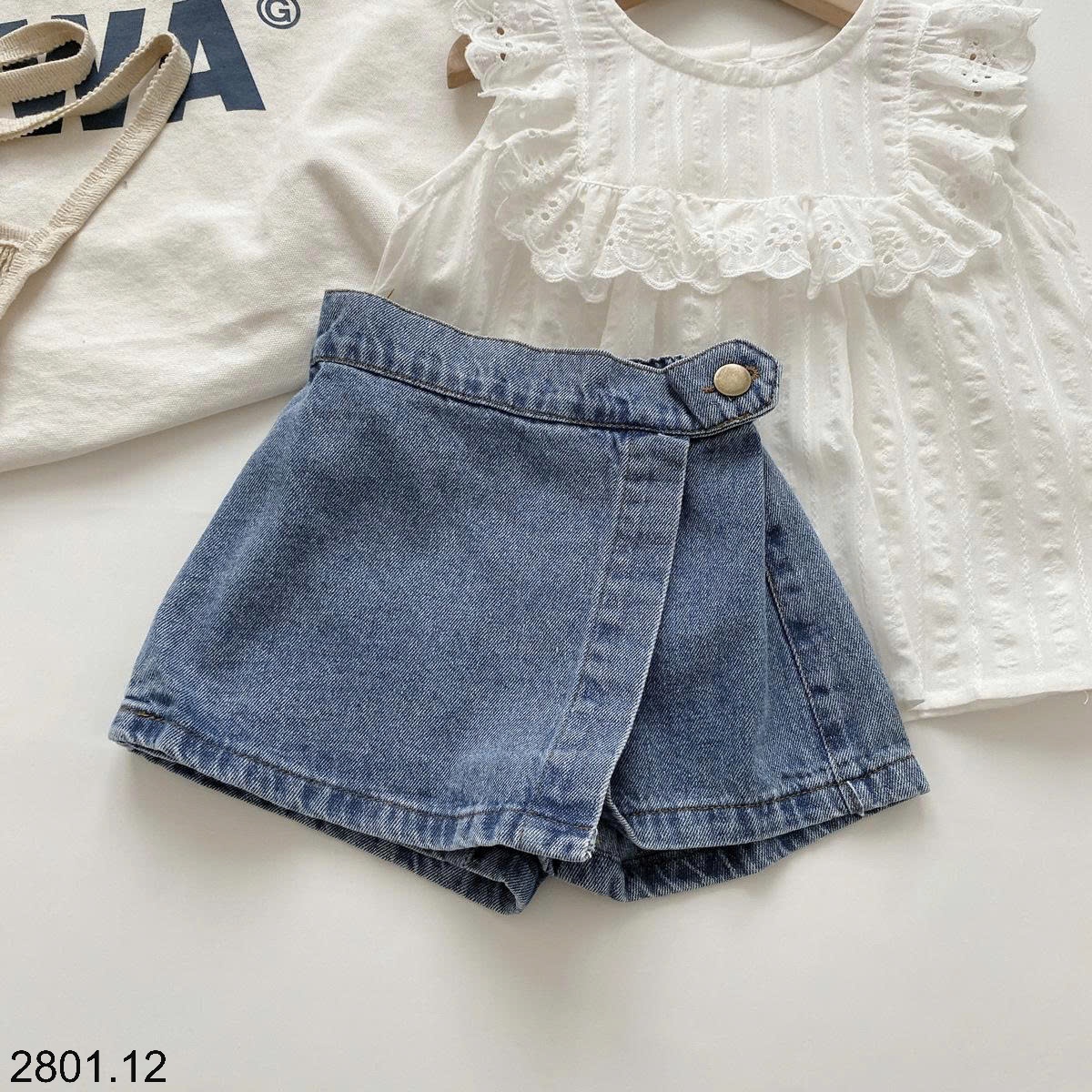 26HA2801.12 - QUẦN SHORT JEAN GIẢ VÁY JEAN BÉ GÁI