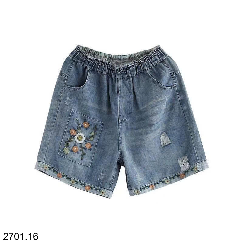 26HA2701.16 - QUẦN SHORT JEAN THÊU