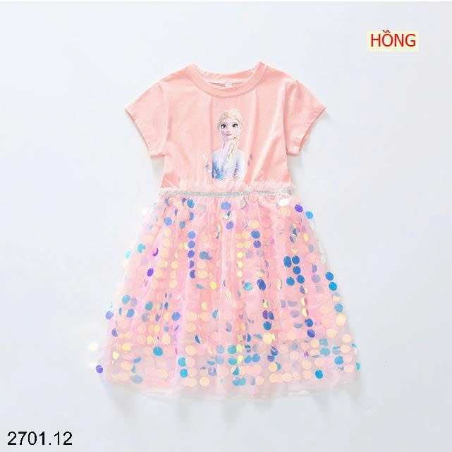 26HA2701.12 - VÁY BÉ GÁI FROZEN ĐÍNH SEQUIN