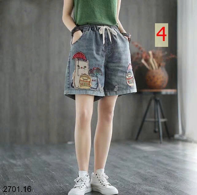 26HA2701.16 - QUẦN SHORT JEAN THÊU