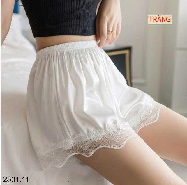26HA2801.11 - SET 3 QUẦN LỤA VIỀN REN MẶC NHÀ