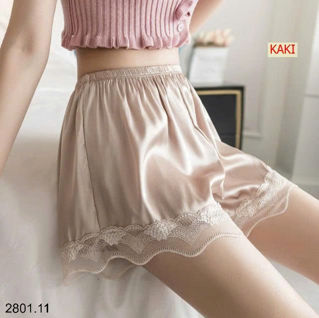 26HA2801.11 - SET 3 QUẦN LỤA VIỀN REN MẶC NHÀ