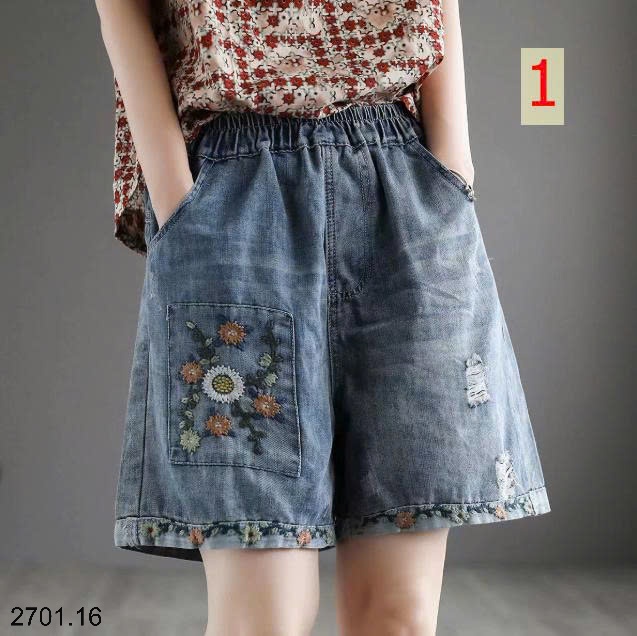 26HA2701.16 - QUẦN SHORT JEAN THÊU