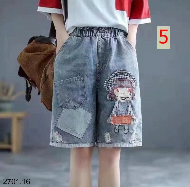 26HA2701.16 - QUẦN SHORT JEAN THÊU