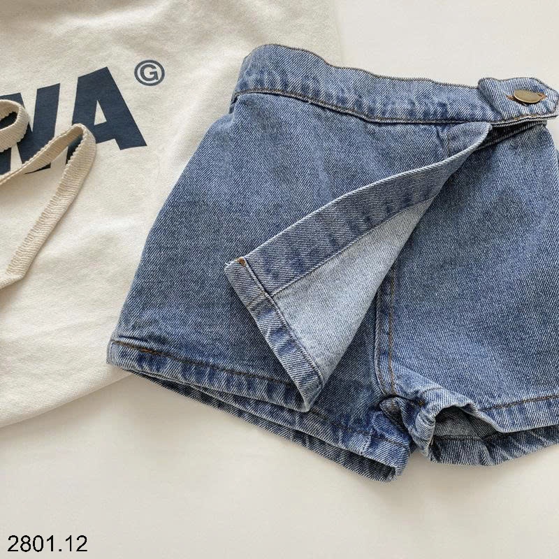 26HA2801.12 - QUẦN SHORT JEAN GIẢ VÁY JEAN BÉ GÁI