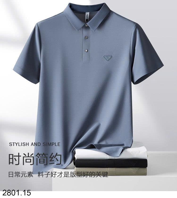 26HA2801.15 - ÁO POLO NGẮN TAY LỤA BĂNG NAM QCCC