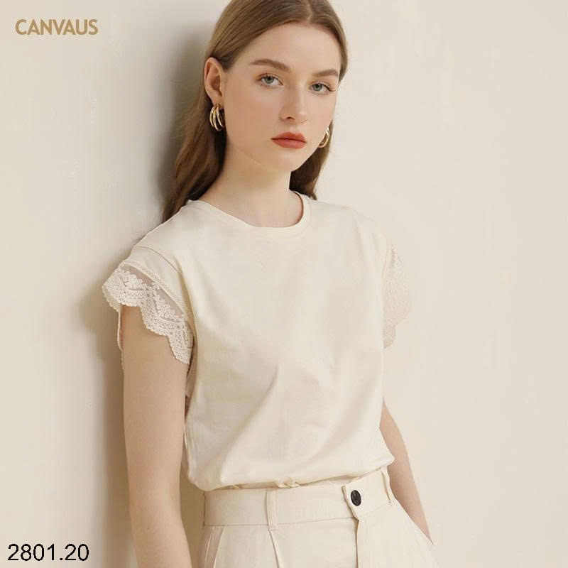 26HA2801.20 - ÁO THUN VIỀN BÈO CANVAUS