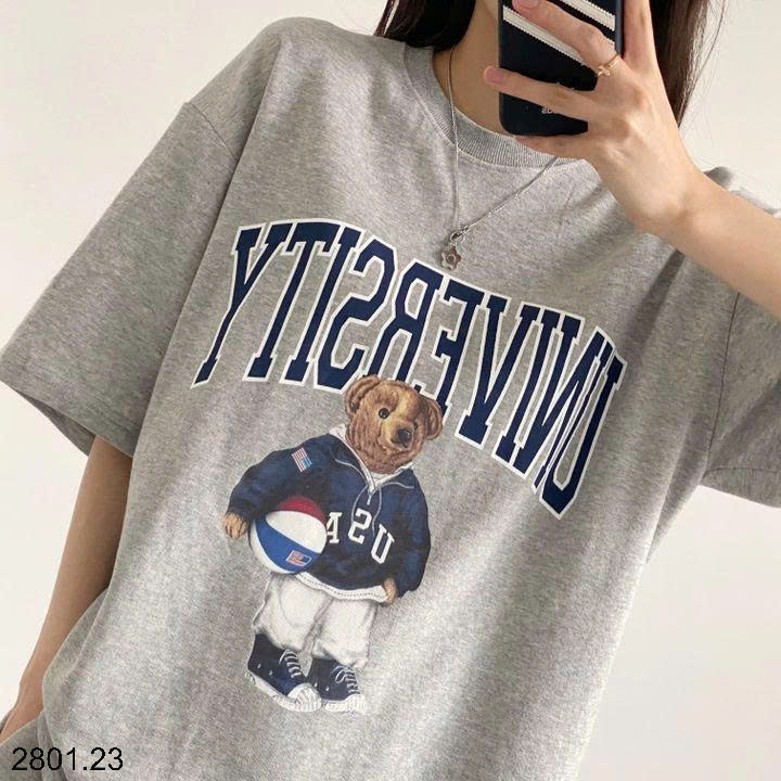 26HA2801.23 - BỘ COTTON HÌNH GẤU CHO NỮ