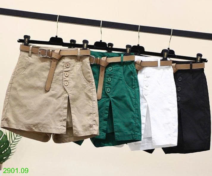 26HA2901.09 - QUẦN SHORT NỮ GIẢ VÁY KÈM THẮT LƯNG