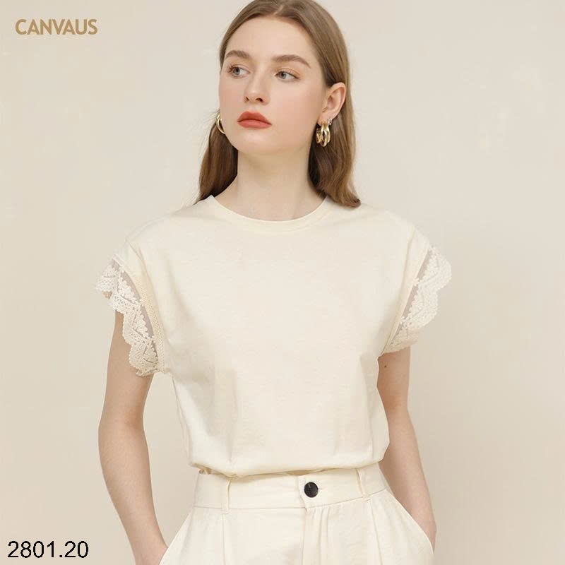 26HA2801.20 - ÁO THUN VIỀN BÈO CANVAUS