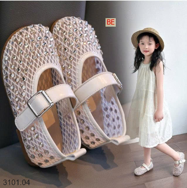 26HA3101.04 - GIÀY LƯỚI CÔNG CHÚA ĐÍNH ĐÁ CHO BÉ