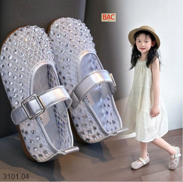 26HA3101.04 - GIÀY LƯỚI CÔNG CHÚA ĐÍNH ĐÁ CHO BÉ